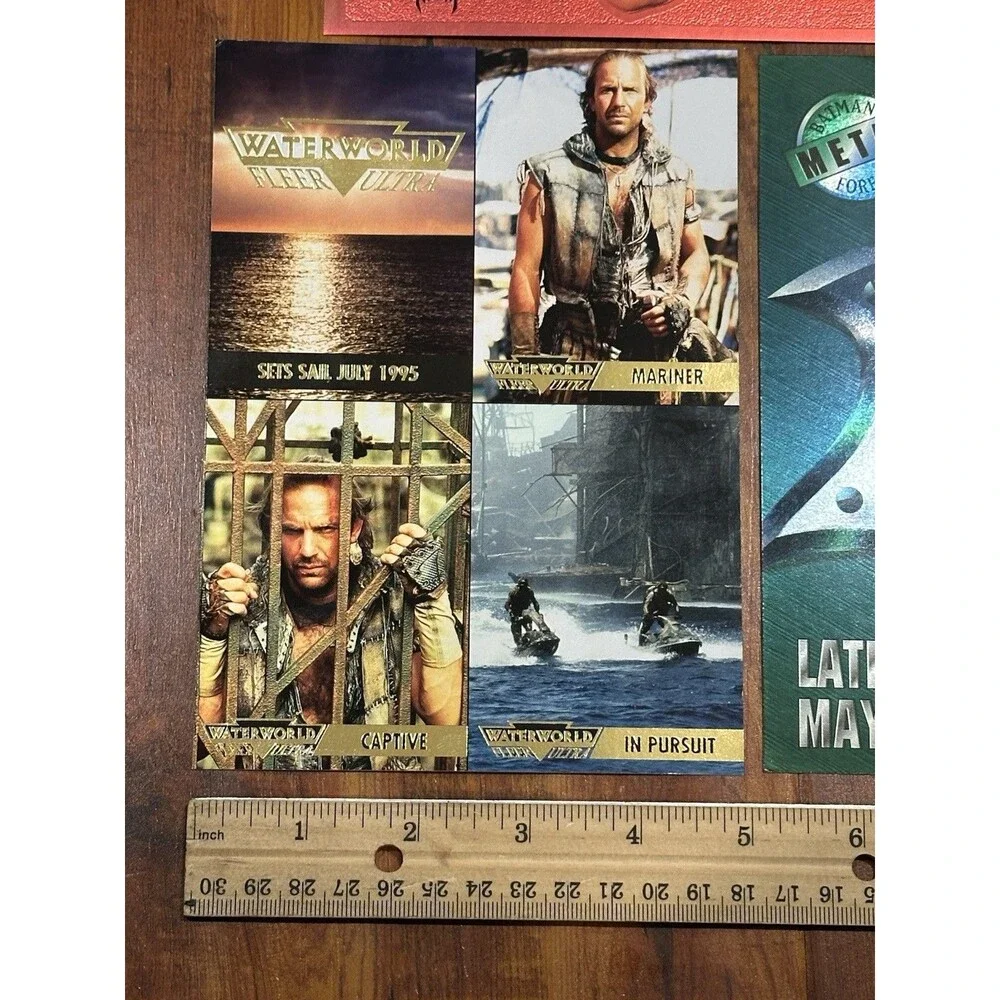 Lot of (5) 1990’s Oversized Promo Trading Cards - Baywatch, Waterworld, Batman +